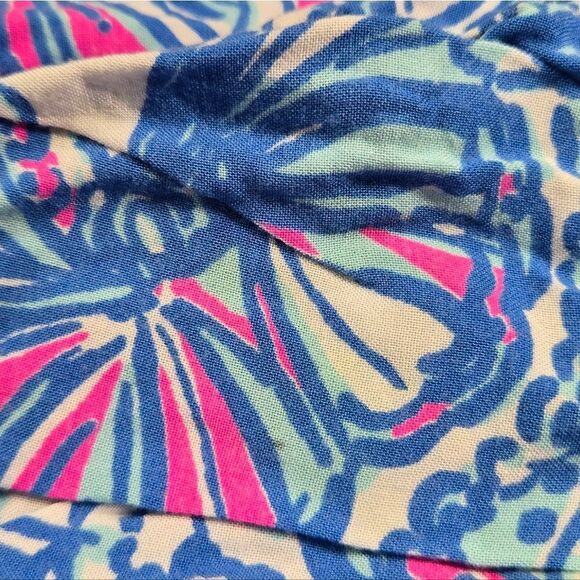 Lilly Pulitzer Baby Girl Maxi Dress 12M Bright Blue Floral Designer Sleeveless - Picture 6 of 7